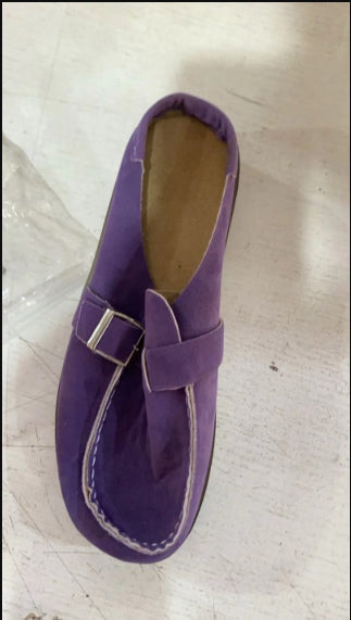 Women's Suede-Look Buckle Round-Toe Platform Clog Slippers