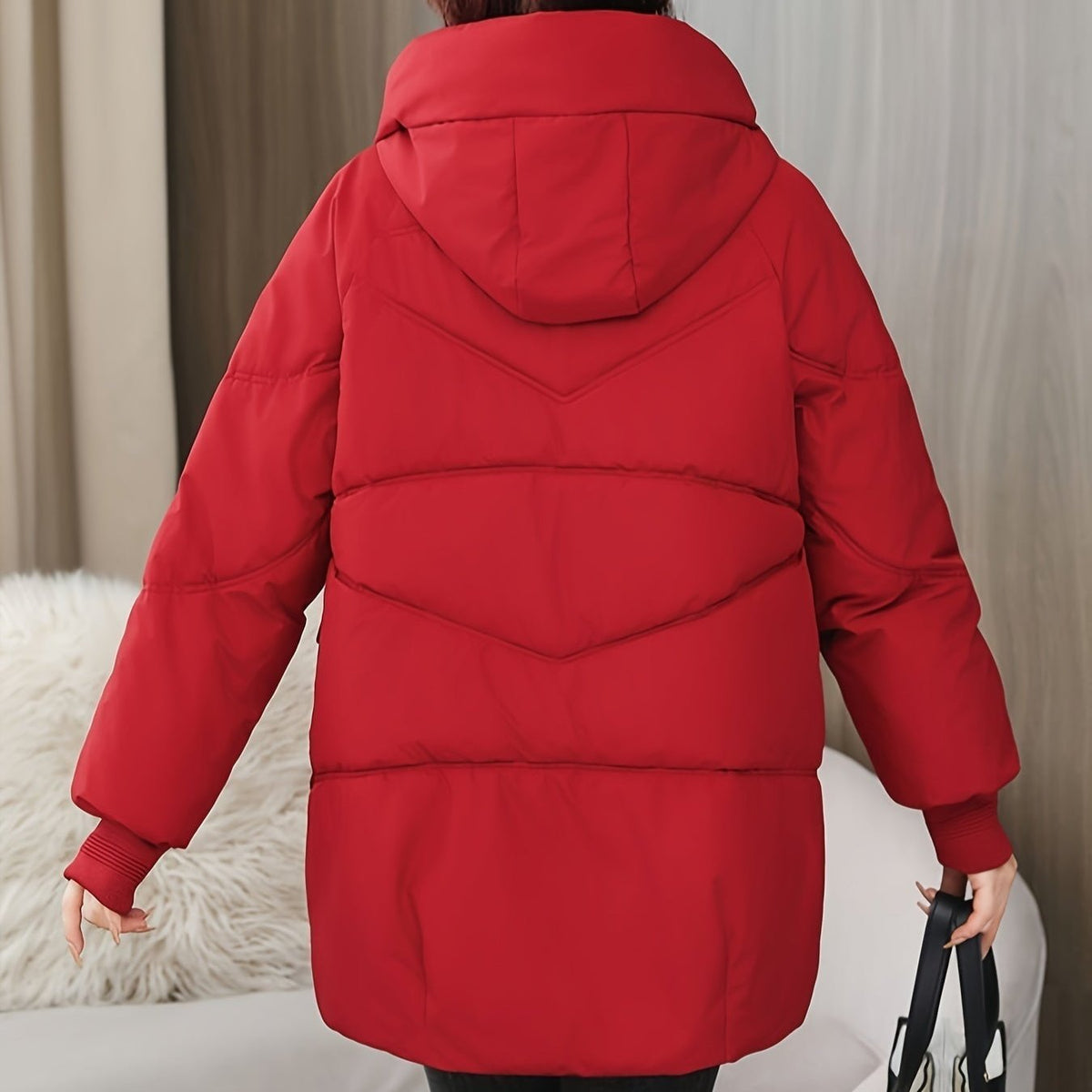 Women’s Hooded Longline Puffer Parka – Warm Utility-Pocket Winter Layer for Everyday Wear