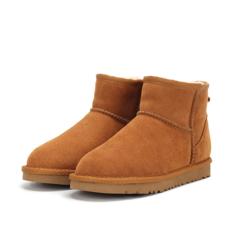 Women's Suede-Look Snow Boots - Chocolate