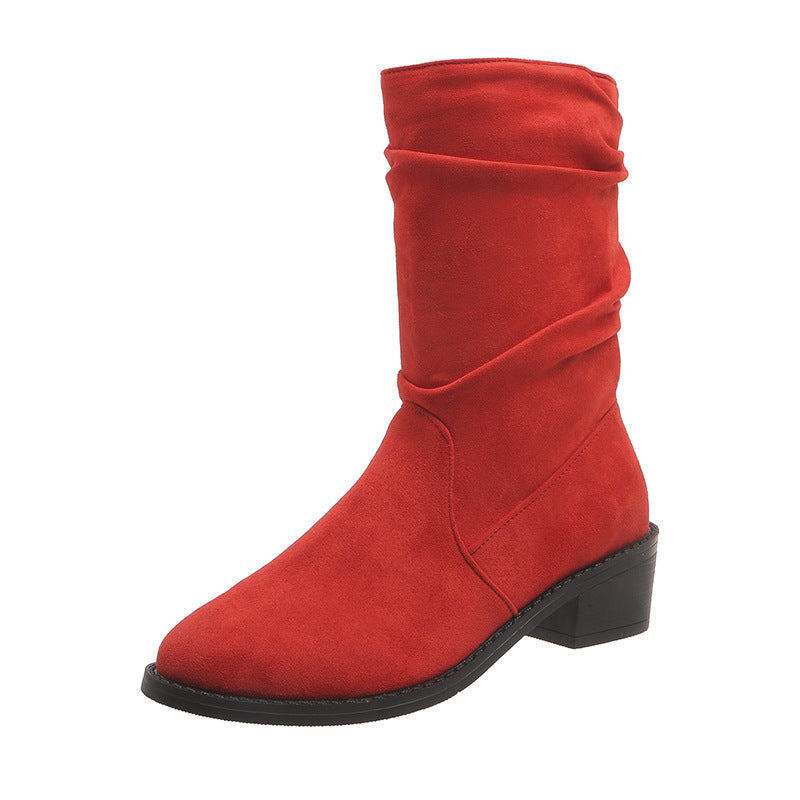 Women's Heeled Thick-Sole Knee-High Boots