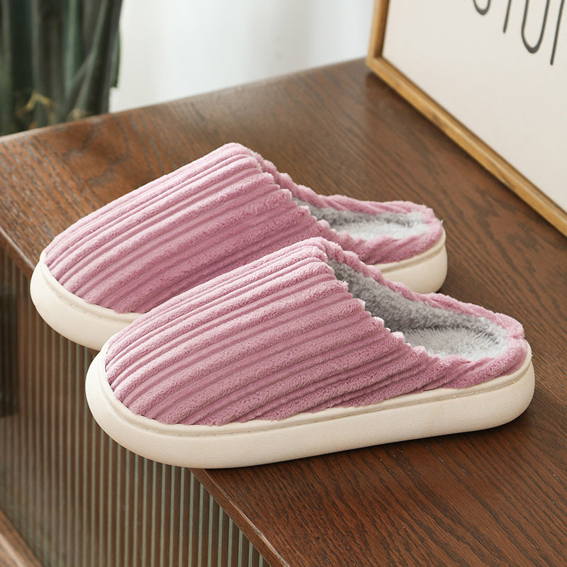 Women's Faux Fur Lined Corduroy Platform Clog Slippers