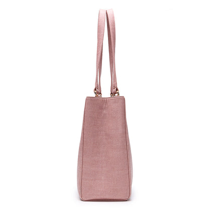 Women’s Structured Faux-Leather Tote Handbag – Versatile Shoulder Bag with Dual Handles and Adjustable Crossbody Strap