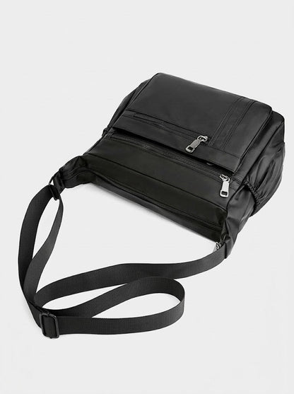 Men’s Multi-Pocket Nylon Crossbody Bag – Spacious Shoulder Messenger with Adjustable Strap and Zip Compartments