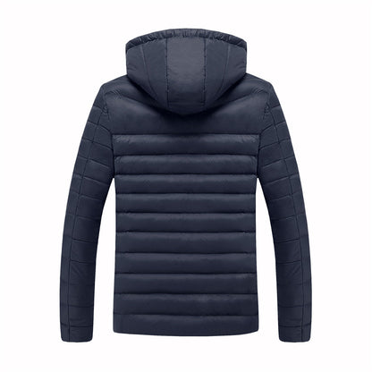 Men’s USB-Heated Hooded Puffer Jacket – Water-Resistant Insulated Winter Coat with Adjustable Heat Zones