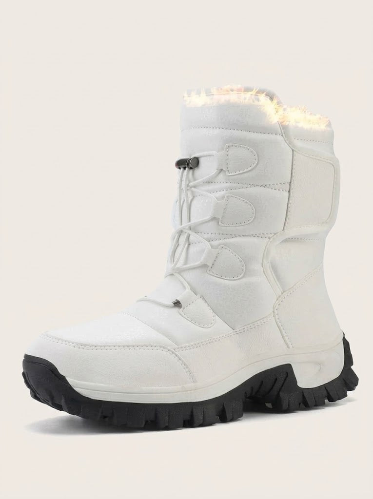 Men’s Plush-Lined Snow Boots – High-Top Winter Boots with Gripped Sole for Outdoor Wear