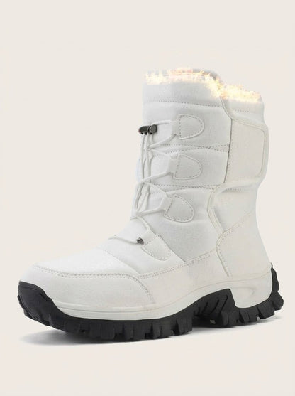 Men’s Plush-Lined Snow Boots – High-Top Winter Boots with Gripped Sole for Outdoor Wear