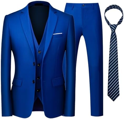 Men’s Three-Piece Suit with Tie – Two-Button Formal Set for Business and Events