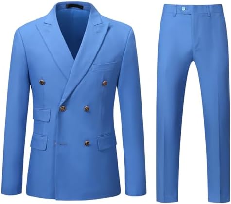 Men’s Double-Breasted Two-Piece Suit – Slim Tailoring for Business and Formal Events