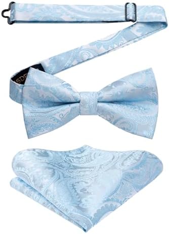 Men’s Paisley Bow Tie Set – Refined Formal Accessories for Weddings and Events