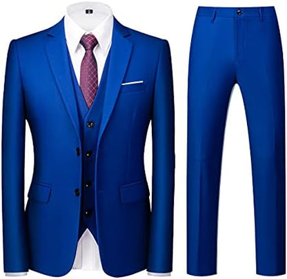 Men’s Slim Three-Piece Suit – Two-Button Formal Tailoring for Weddings and Business