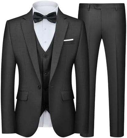 Men’s Slim Three-Piece Suit – Refined Formal Set for Weddings and Business