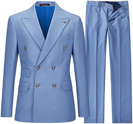 Men’s Double-Breasted Tailored Suit – Slim Formal Set for Weddings and Business