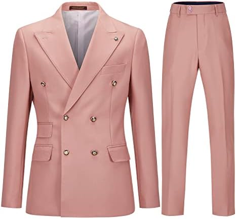 Men’s Double-Breasted Tailored Suit – Slim Formal Set for Weddings and Business