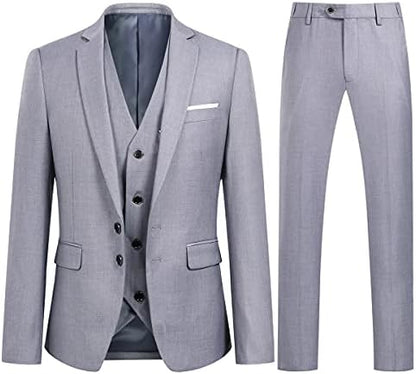 Men’s Slim Three-Piece Suit – Structured Tailoring for Weddings and Business