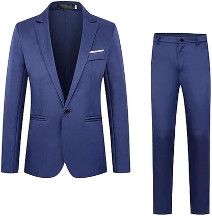 Men’s Slim Two-Piece Business Suit – Classic Tailoring for Formal Occasions