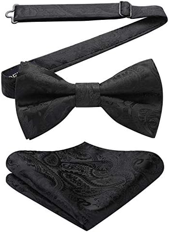 Men’s Paisley Bow Tie Set – Refined Formal Accessories for Weddings and Events