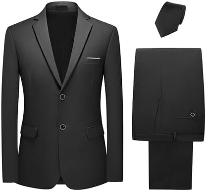 Men’s Two-Button Suit Set – Refined Two-Piece Tailoring for Formal Occasions