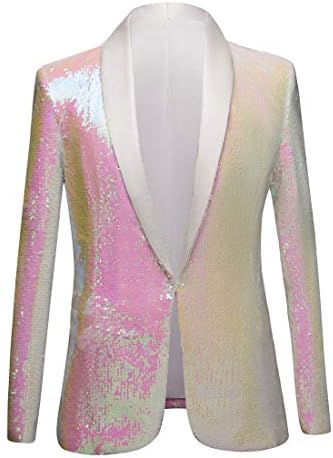 Men’s Sequin Shawl-Lapel Blazer – Statement Evening Jacket for Parties and Events
