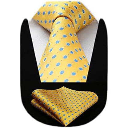 Men’s Extra-Long Paisley Tie Set – Textured Formal Accessories for Weddings and Events