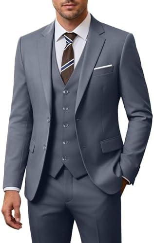 Men’s Three-Piece Wedding Suit – Slim Two-Button Tailoring for Formal Events