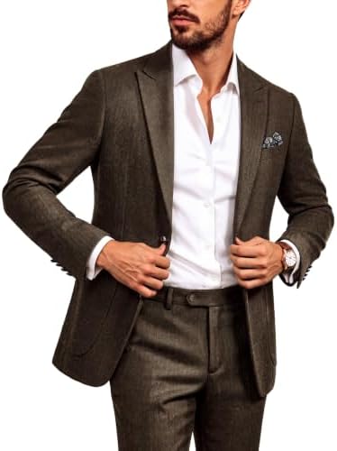 Men’s Vintage Tweed Two-Piece Suit – Refined Tailoring for Weddings and Formal Events