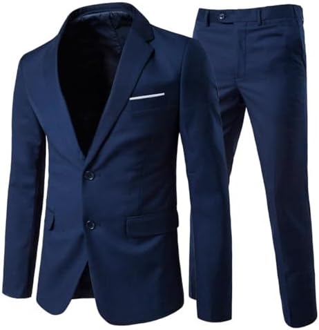 Men’s Slim-Fit Two-Piece Suit – Tailored Set for Business and Weddings