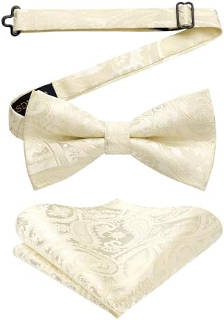 Men’s Paisley Bow Tie Set – Refined Formal Accessories for Weddings and Events