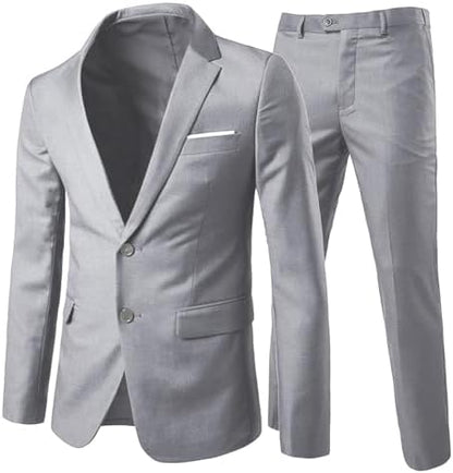 Men’s Slim-Fit Two-Piece Suit – Tailored Set for Business and Weddings