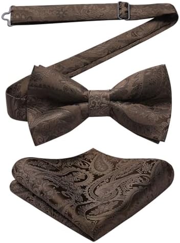 Men’s Paisley Bow Tie Set – Refined Formal Accessories for Weddings and Events