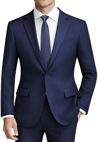 Men’s Single-Button Two-Piece Suit – Slim Formal Tailoring for Weddings and Business