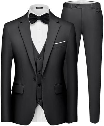 Men’s One-Button Three-Piece Suit – Streamlined Formal Set for Weddings and Business