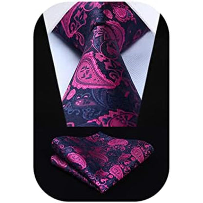Men’s Floral Paisley Tie Set – Refined Formal Accessories for Weddings and Events