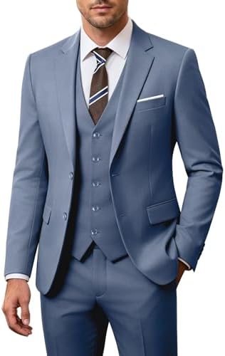 Men’s Three-Piece Wedding Suit – Slim Two-Button Tailoring for Formal Events