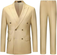 Men’s Double-Breasted Two-Piece Suit – Slim Tailoring for Business and Formal Events