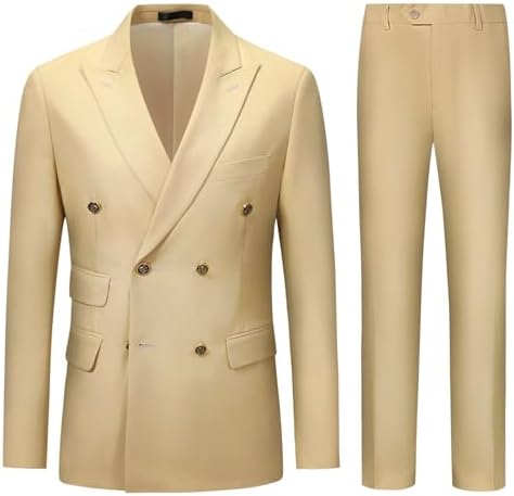 Men’s Double-Breasted Two-Piece Suit – Slim Tailoring for Business and Formal Events