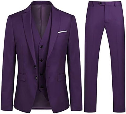 Men’s Slim Three-Piece Suit – Structured Tailoring for Weddings and Business