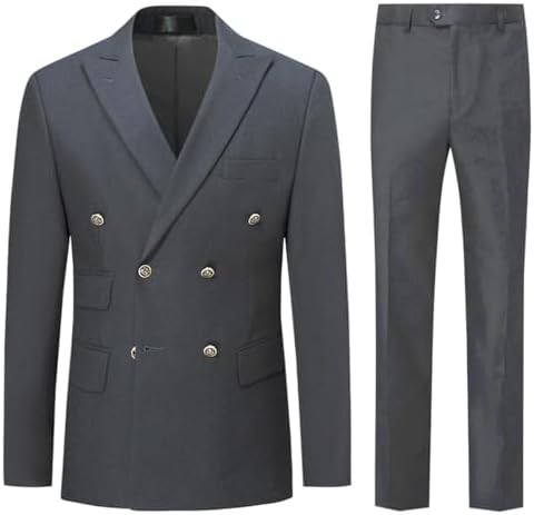Men’s Double-Breasted Two-Piece Suit – Slim Tailoring for Business and Formal Events