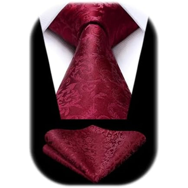 Men’s Paisley Jacquard Tie Set – Refined Formal Accessories for Weddings and Events