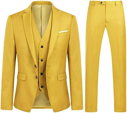 Men’s Three-Piece Tailored Suit – Smart Formal Set for Weddings and Business
