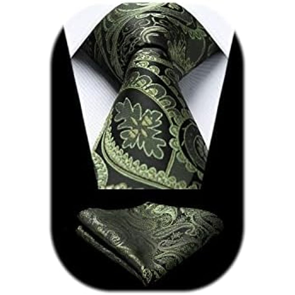 Men’s Paisley Jacquard Tie Set – Refined Formal Accessories for Weddings and Events