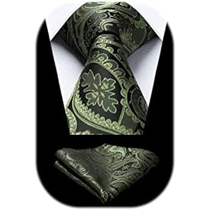 Men’s Paisley Jacquard Tie Set – Refined Formal Accessories for Weddings and Events