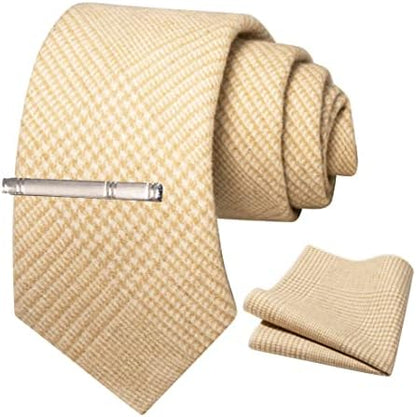 Men’s Cashmere-Wool Tie Set – Textured Accessories for Refined Tailoring