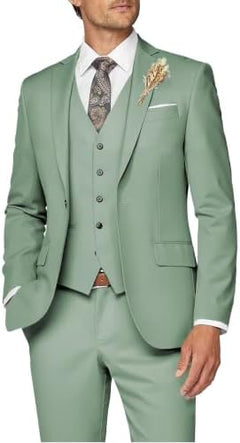 Men’s Slim Three-Piece Suit – Refined Formal Tailoring for Weddings and Business