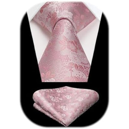 Men’s Extra-Long Paisley Tie Set – Textured Formal Accessories for Weddings and Events