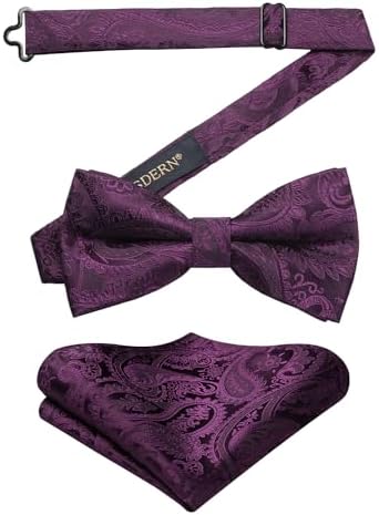 Men’s Paisley Bow Tie Set – Refined Formal Accessories for Weddings and Events