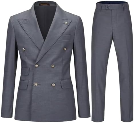 Men’s Double-Breasted Tailored Suit – Slim Formal Set for Weddings and Business