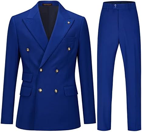 Men’s Double-Breasted Tailored Suit – Slim Formal Set for Weddings and Business