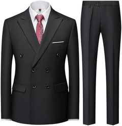 Men’s Double-Breasted Two-Piece Tuxedo – Formal Tailoring for Weddings and Evening Events