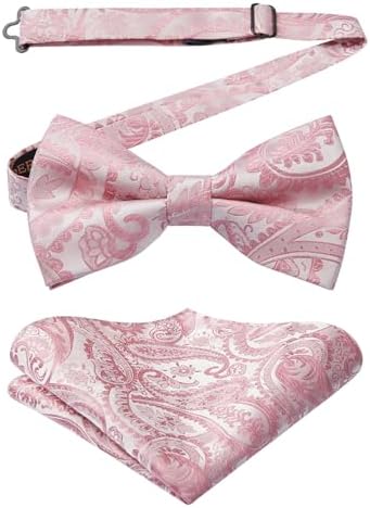 Men’s Paisley Bow Tie Set – Refined Formal Accessories for Weddings and Events