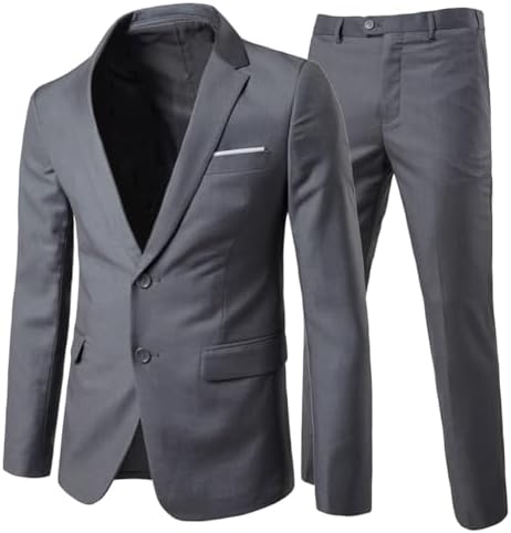 Men’s Slim-Fit Two-Piece Suit – Tailored Set for Business and Weddings
